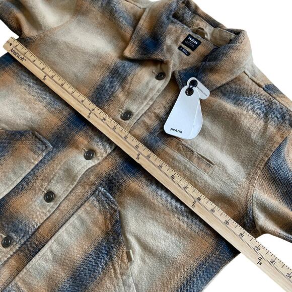 Prana Bridges Flannel Jacket Women's Small Sandstone Quilted Lining Chore Coat - Picture 10 of 13